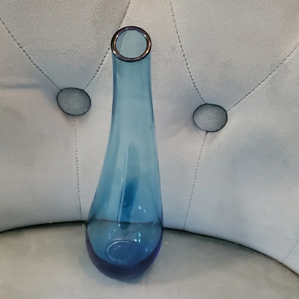 IKEA Blue Glass Bud Vase